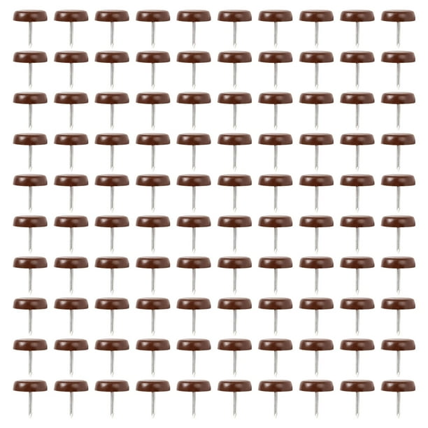 100 Piezas Almohadillas de PláStico para Pies Inferiores Pata Silla Mesa Muebles Protector Piso Madera Clavo Antideslizante Amortiguador del Ruido