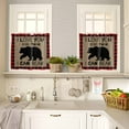 thumbnail image 4 of Black Bear Kitchen Curtains and Valances Set, I Love You Red Black Plaid Winter Christmas Rod Pocket Window Valance 18 Inch Window Curtain Panels for Living Room Bedroom Laundry, 27.5x24in, 3 Pieces, 4 of 7