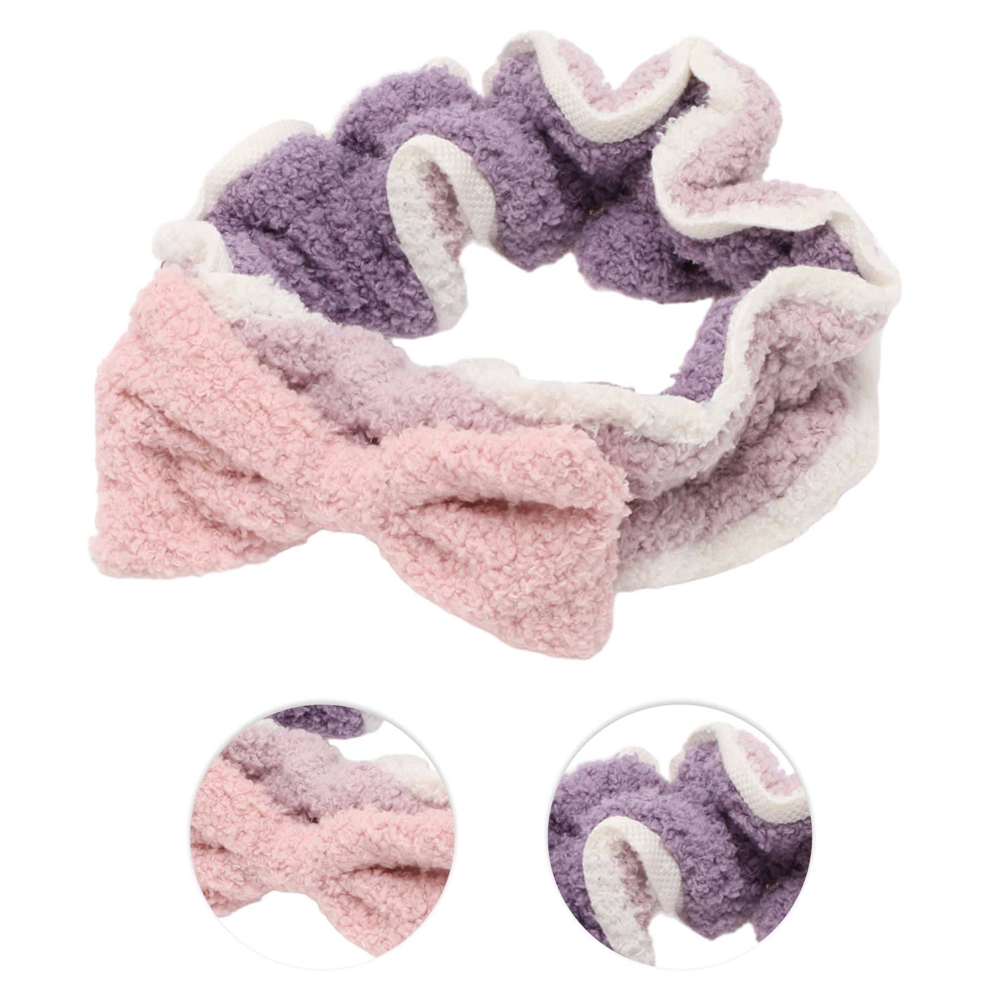 Unique Bargains Fashion Washing Face Knot Bow Headwrap 8.27"x2.76" Pink, Purple