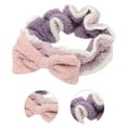 thumbnail image 3 of Unique Bargains 1 Pc Fashion Cute Plush Washing Face Knot Bow Headwrap for Women 8.27"x2.76" Pink Purple, 3 of 3