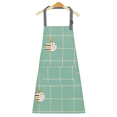 

TONKBEEY Simple Cotton Kitchen Apron with Pockets Adjustable Waist Tie Bib Aprons