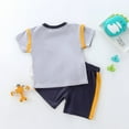 thumbnail image 2 of Summer Boys' New Letter Smiling Face Short Sleeve Set Summer Men's Treasure Round Neck T-shirt Casual Shorts Two Piece Set, 2 of 5