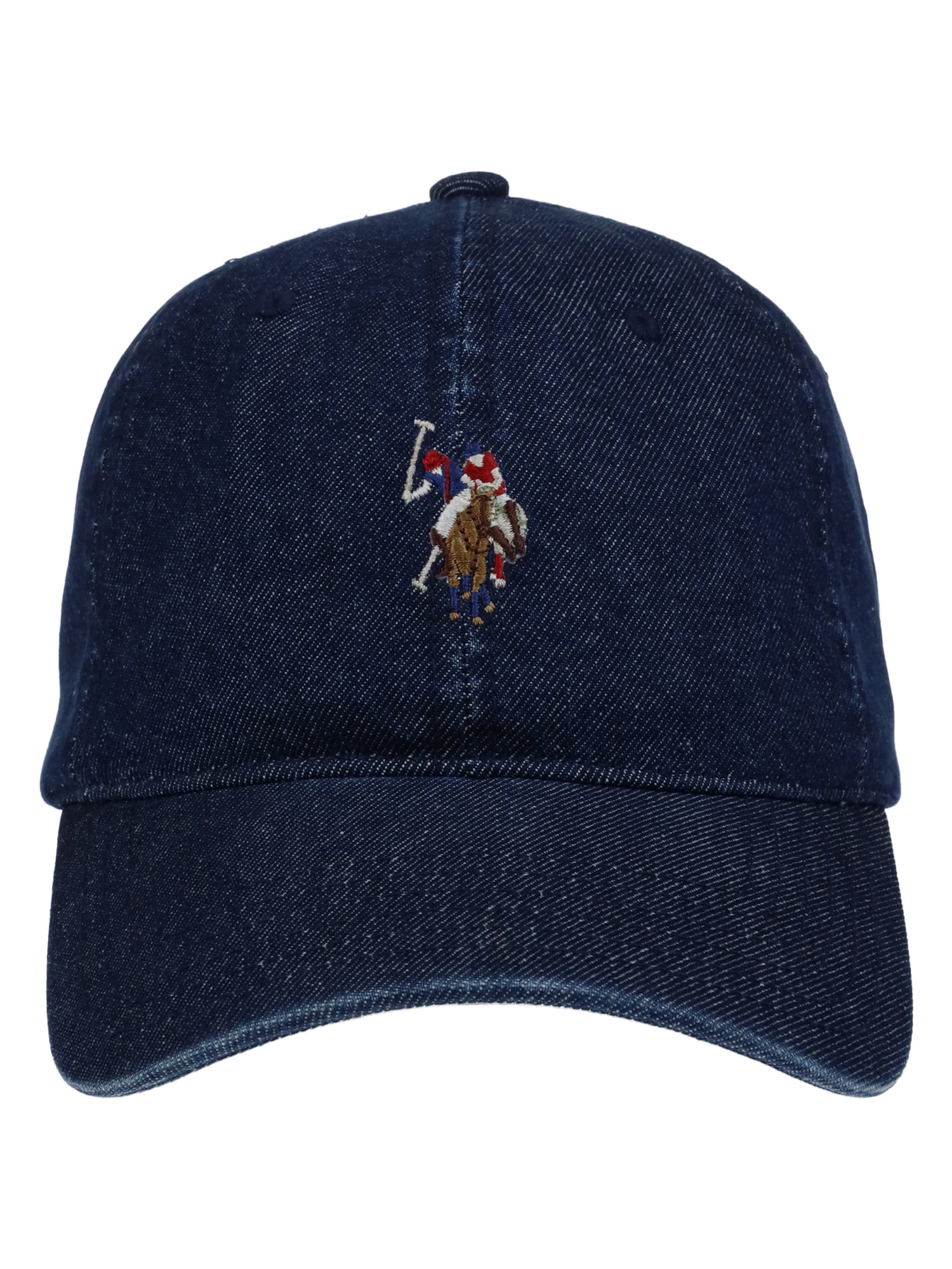 U.S. Polo Assn. Double Horseman Embroidered Dad Hat, Dark Denim, One Size