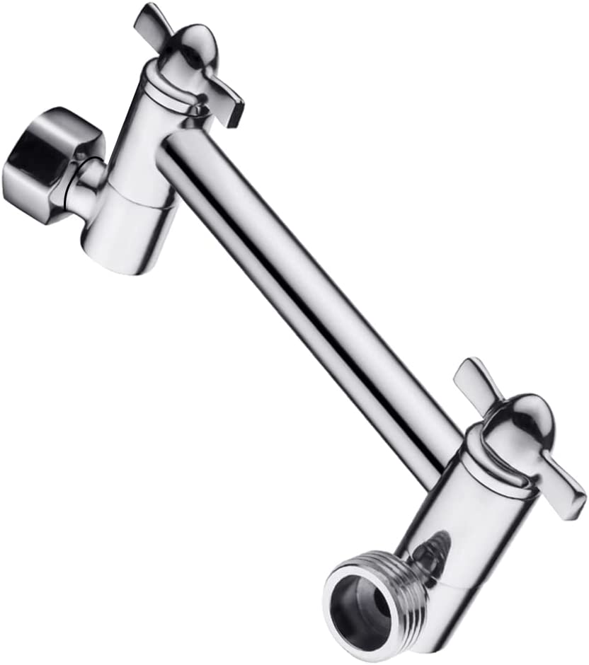 BRIGHT SHOWERS Brass Shower Arm Extender for Rain and Handheld Shower