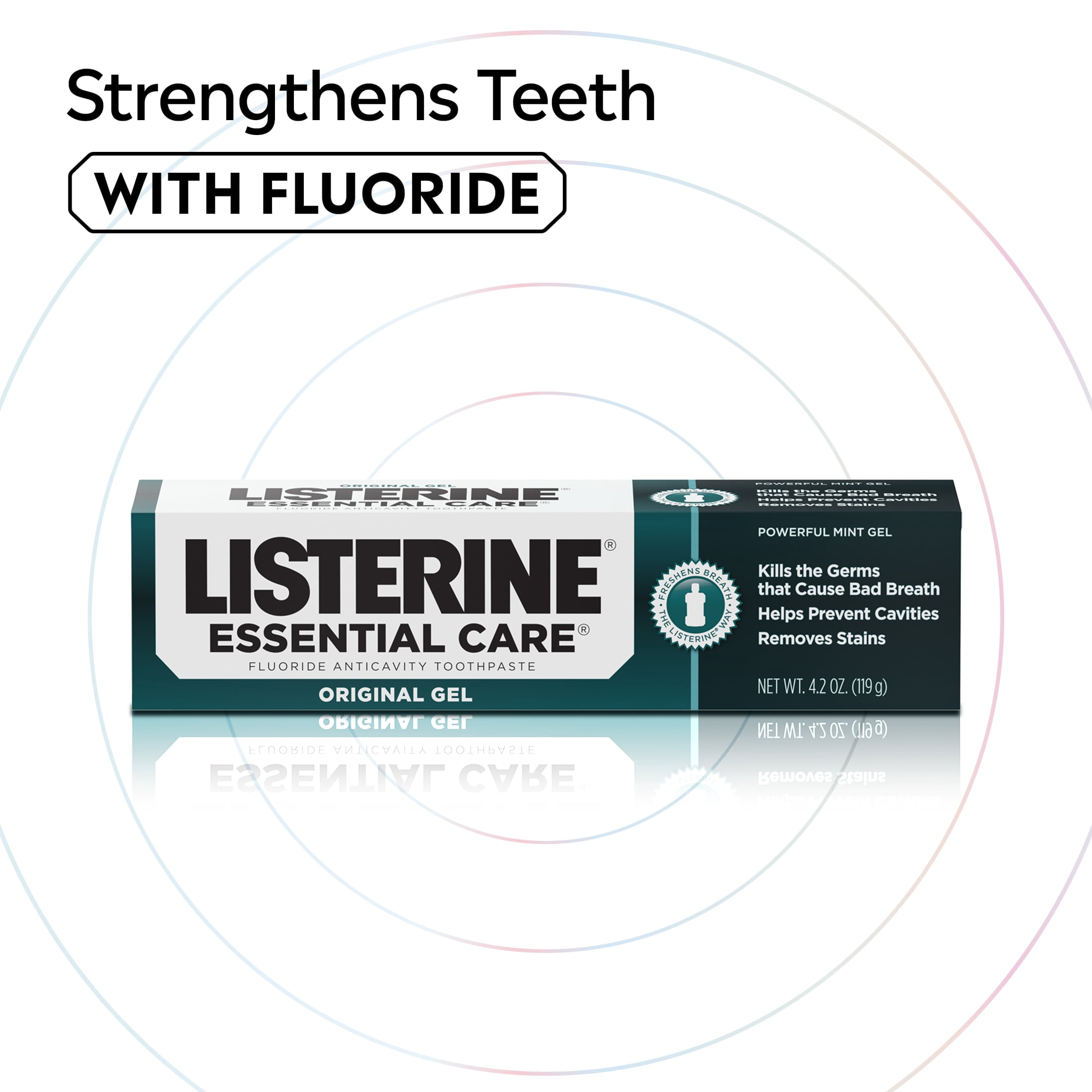 (2 pack) Listerine Essential Care Original Gel Fluoride Mint Toothpaste Oral Care, 4.2 oz