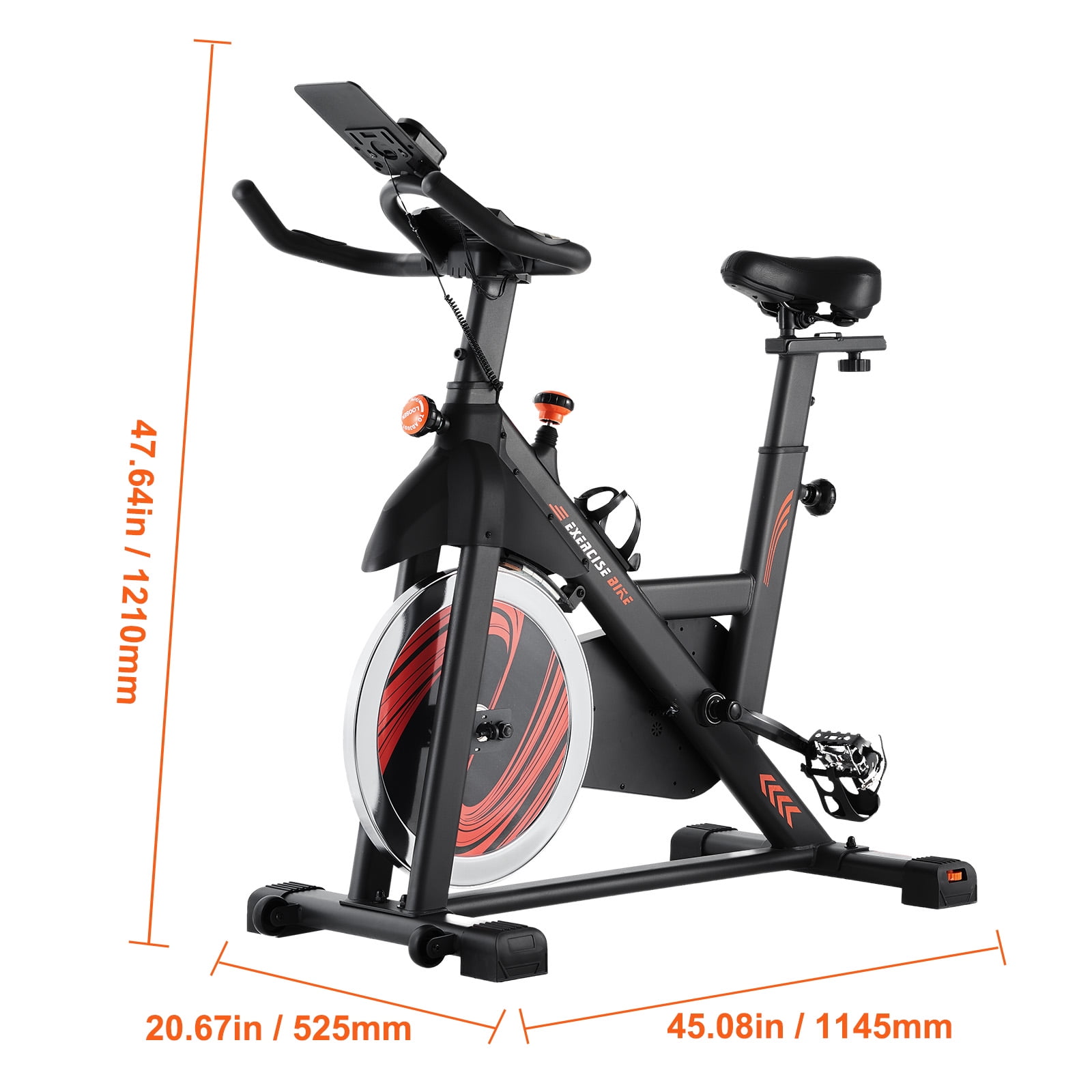 KFFKFF Fitness Bicycle, Home Cardio Adjustable Resistance Trainer, Quiet Belt-Driven Cycle, with Soft Seat, LCD Display, and Durable Flywheel for Indoor Workouts