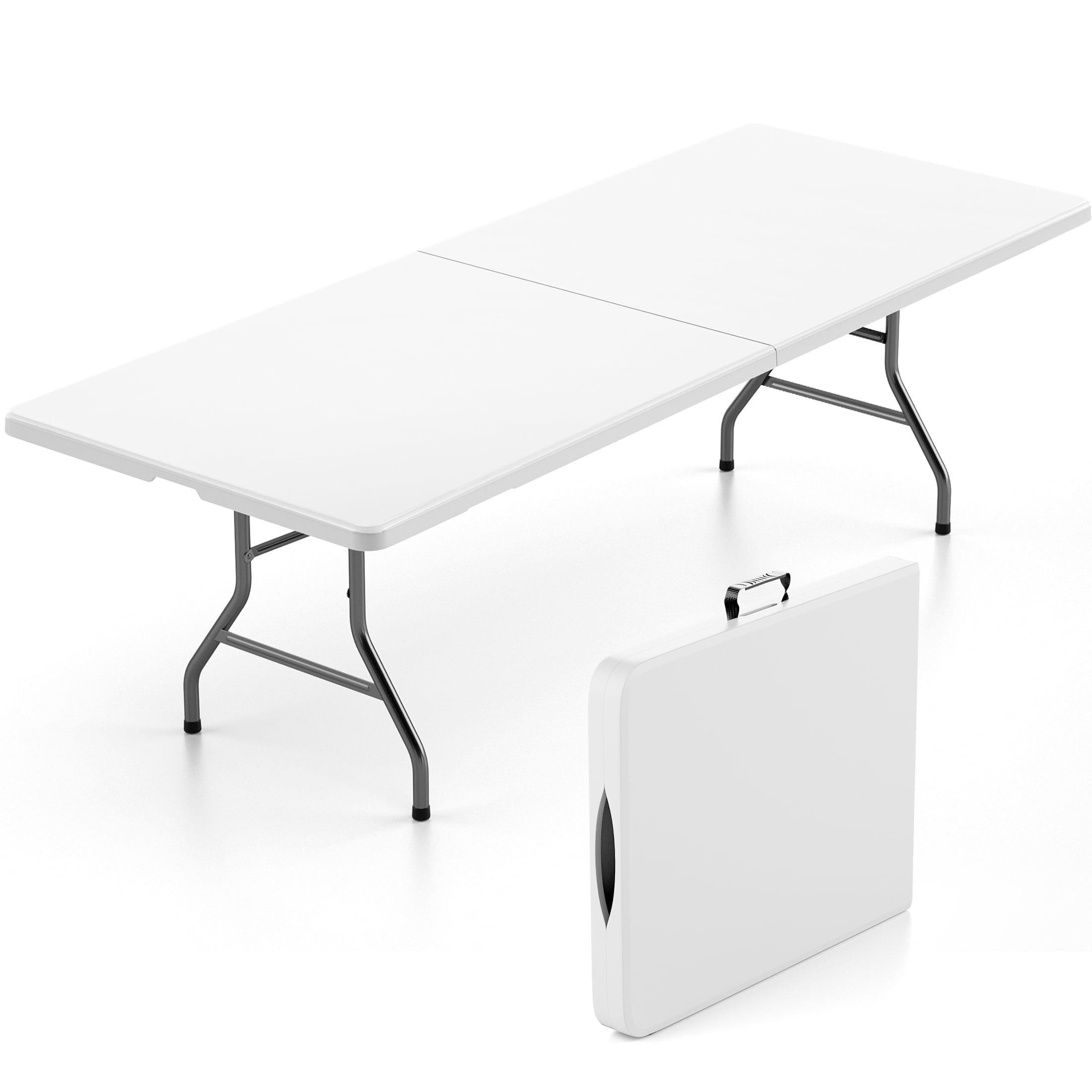 Lifetime Sturdy 6 Ft. White Granite Fold-In-Half Table, Indoor