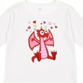 thumbnail image 4 of Inktastic Happy Valentine Cute Red Cartoon Dragon with Hearts Boys or Girls Long Sleeve Toddler T-Shirt, 4 of 5