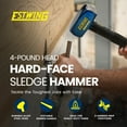 thumbnail image 2 of Estwing 4 Pound Head Hard Face Sledge Hammer with 16 Inch Fiberglass Handle, 2 of 8