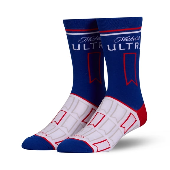 Cool Socks – Michelob Ultra Can Crew Socks – Size Medium for Men & Women – Low-Cal Beer Graphic –