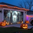 thumbnail image 6 of Spooky Halloween Garage Door Banner 7x16 FT - Glow in Dark Bat Pumpkin Design, Weather Resistant Polyester Outdoor Decor for Yard, Party Photo Background, 6 of 6