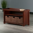 thumbnail image 5 of Milan 4-Pc Storage Bench with 3 Foldable Woven Baskets, Walnut, 5 of 8