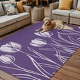 thumbnail image 2 of Fsddascl Purple Flower Outdoor Rug for Patio/Deck/Porch, Non-Slip Large Area Rug 4 x 6 Ft, Country Garden Floral Aesthetics Plant Indoor Outdoor Rugs Washable Area Rugs, Camping Rug Carpet, 2 of 5