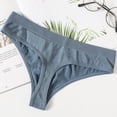 thumbnail image 5 of Cotton Ribbed Low-Rise Panties Sexy Women Thongs Women Lingerie Shaper Female Briefs Seamless Intimate Underwear Designer Panties(Blue L), 5 of 9