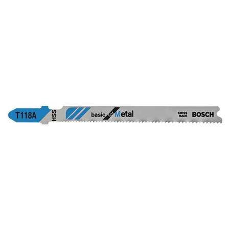 BOSCH T118A Jigsaw Blade,3-5/8 In. L,T-Shank,PK5