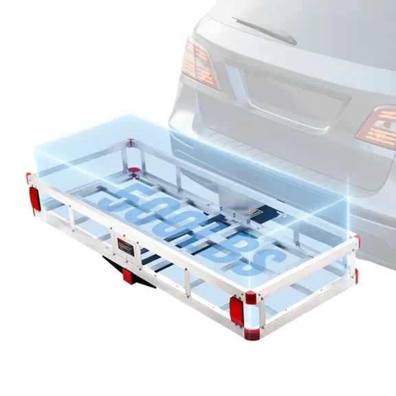 49.4x22.4x7.1 Inch 500lbs Capacity Aluminum Hitch Cargo Carrier Basket Rack for 2 Inch Receiver SUV Truck Pickup Camping