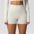 thumbnail image 5 of JIUWEN Gym Shorts Women Crossover Biker Shorts High Waisted Spandex Workout Yoga Booty Shorts with Pockets-Beige-L,Gym Shorts Women,Butt Lifting Shorts,Booty Shorts, 5 of 9