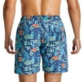 thumbnail image 4 of HomeGardon Men's Shorts Clearance! Men's Plus Size Swim Trunks Elastic Waist Swimsuit Beach Shorts Swimwear Bathing Suit with Compression Liner Quick Dry Printed Board Shorts Blue,S-4XL, 4 of 7
