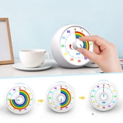 Visual Timer for Kids, 60-Minute Countdown for Classroom Office Kitchen, Desk Timer Kids Time Management Tools with Silent Operation, Pomodoro Timer Rainbow Pattern