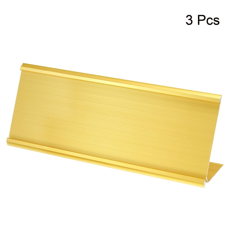 3x9.4inch Aluminum Name Plate Holder, 3 Pcs L Type for Desk Sign