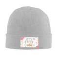 thumbnail image 2 of ZICANCN Easter Eggs Bloom Floral Knit Beanie Hat, Winter Cap Soft Warm Classic Hats for Men Women, Gray, 2 of 8
