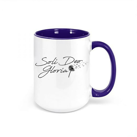 Soli Deo Gloria, Christian Mugs, Jesus Coffee Cup, Christian Gift, Religious Mug, Christian Decor, Glory To God Alone, Godly Mugs, Cups, BLUE
