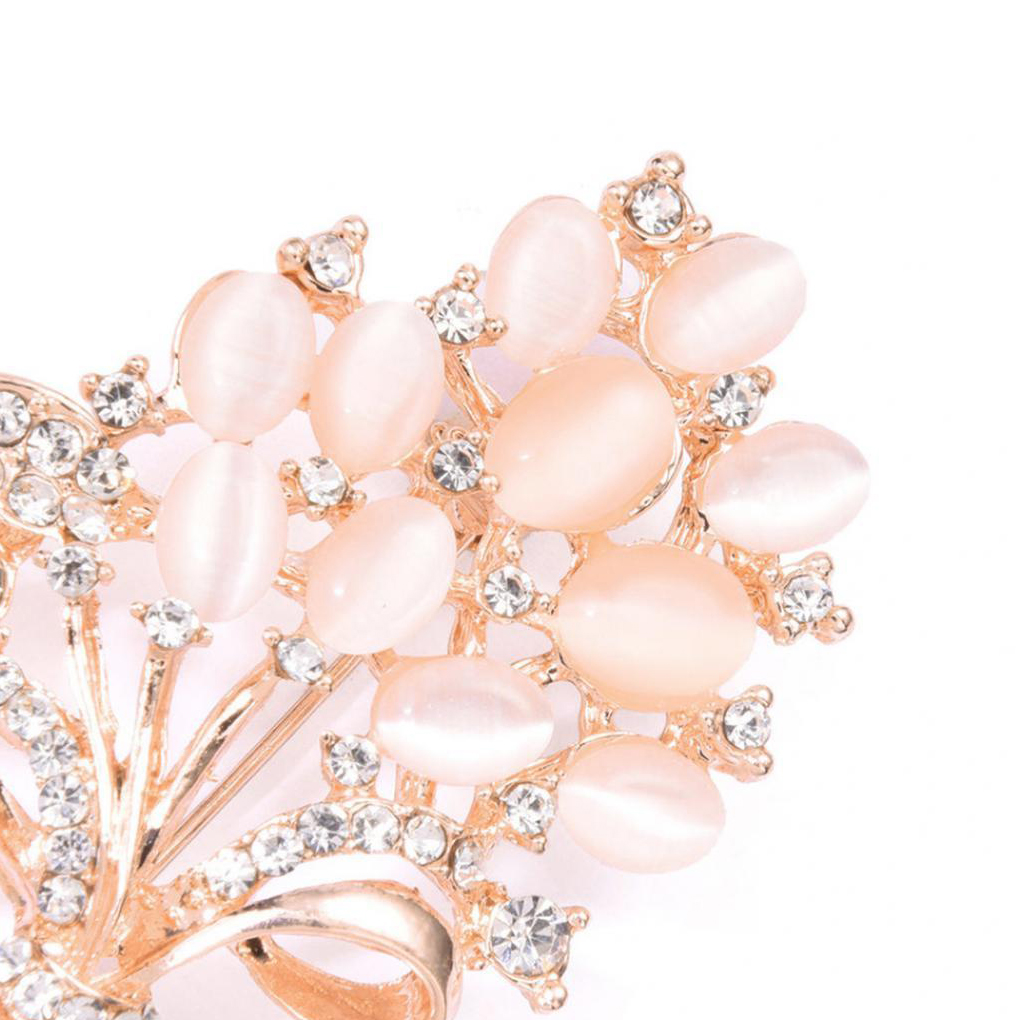 ziyahi Women Girls Vintage Style Crystal Flower Brooch Pin Clip