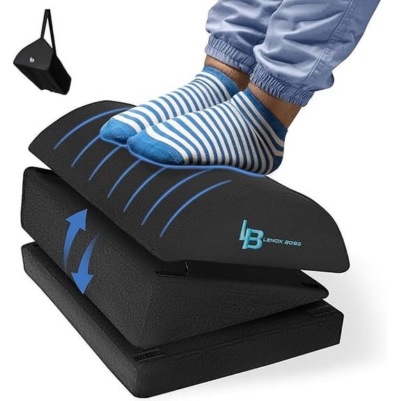 Foot Rest for Under Desk at Work with 3 Adjustable Heights, Comfortable Foot Stools for Under Office Desk & Gaming Desk with Washable Cover - Ergonomic Foot Rest for Back & Hip Pain Relief