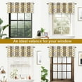 thumbnail image 6 of DriftAway Alexander Spiral Geo Trellis Pattern Window Curtain Valance Rod Pocket 52" x 14" Plus 2" Header, Yellow and Gray, 1 Pack, 6 of 6