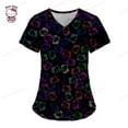 thumbnail image 3 of Camisetas de manga corta para mujer, uniforme de enfermera con estampado de Hello Kitty, cuello en V, bolsillo, para trabajadores de la salud, ropa de trabajo clínica, 3 of 5