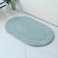 thumbnail image 3 of 2 Piece Bath Mat Set - Blue Oval Solid Bordered Bathroom Mat Soft Plush Thick, 3 of 4