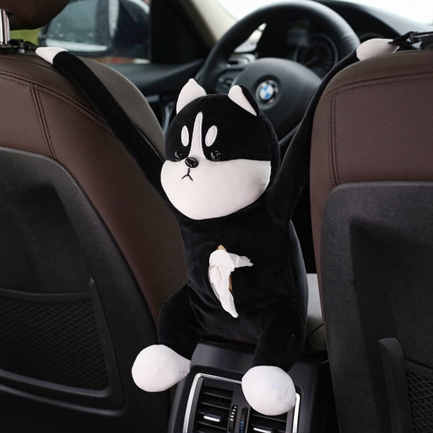 Soporte para caja de pañuelos de coche Muñeca de perro Erha creativa Caja de pañuelos de coche Caja de pañuelos para el respaldo del coche Reposabrazos Caja de pañuelos para el cajón del coche que se
