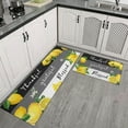 thumbnail image 2 of Lemon-themed farmhouse kitchen rug set with non-slip backing, washable and perfect for spring/summer decor in kitchens or laundry rooms, 2 of 5