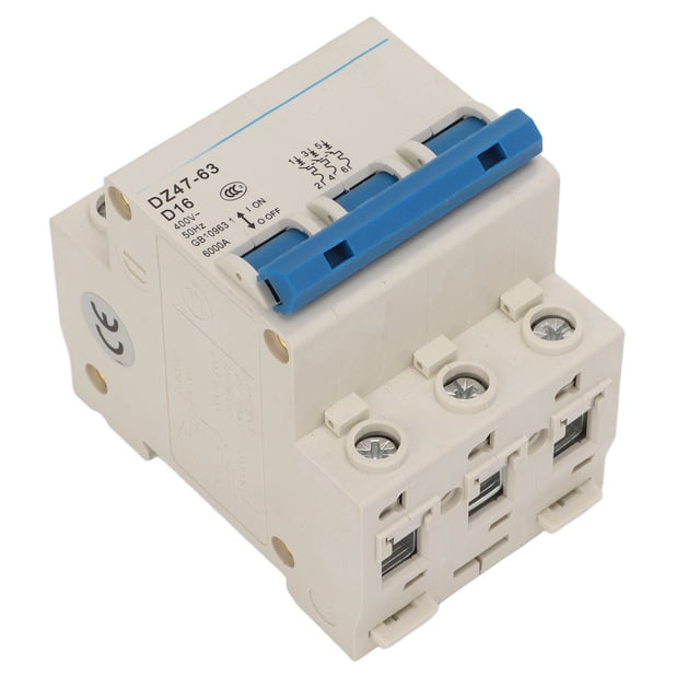 3P Circuit Breaker, 400V Breaking Capacity 6000A Miniature Circuit Breaker For Office Building 16A