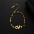 thumbnail image 5 of The Infinity Symbol Bracelets Men Women Stainless Steel Figaro Chain Bracelet, 5 of 9