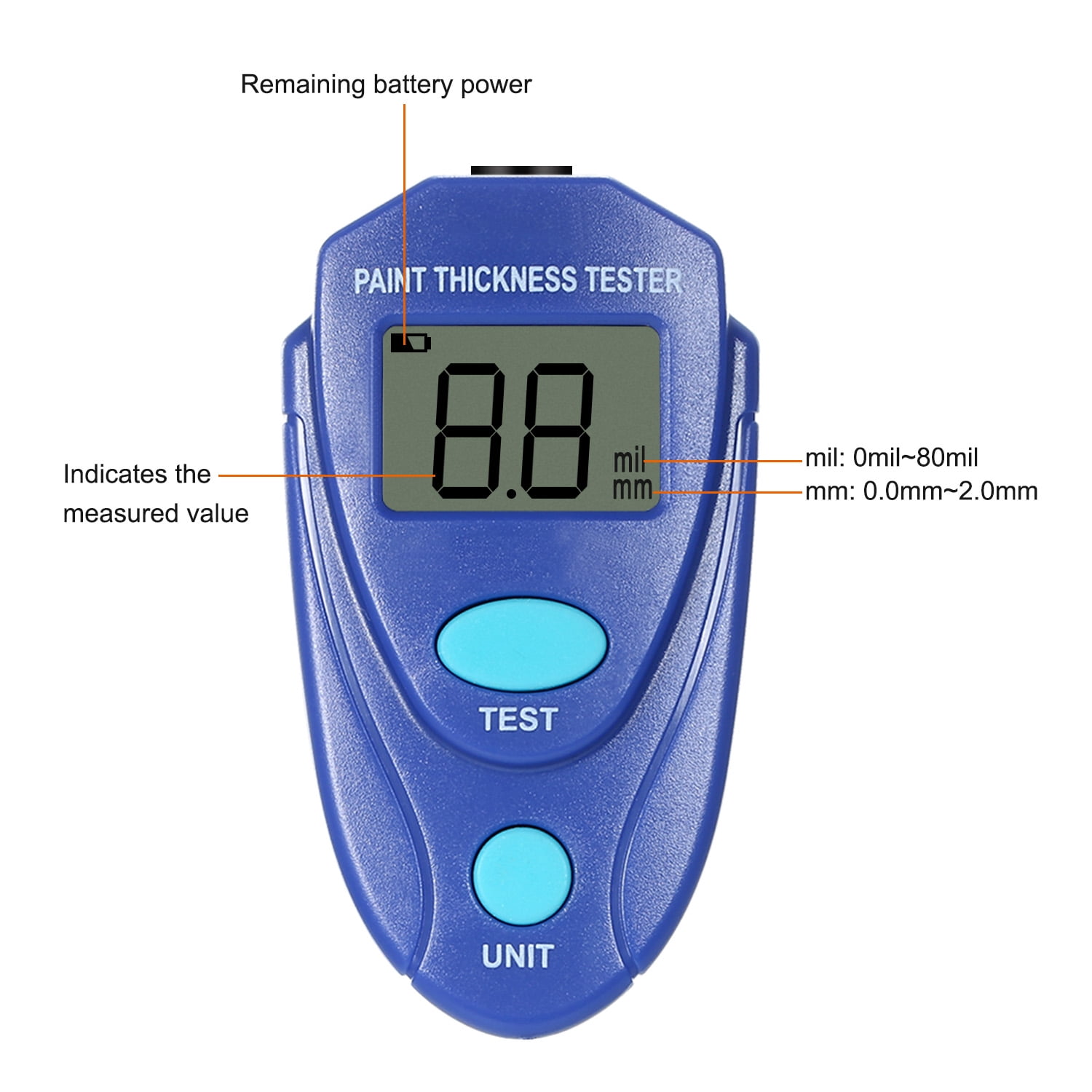 Digital Auto Car Paint Coating Thickness Tester Measuring Gauge Meter Kit New 
