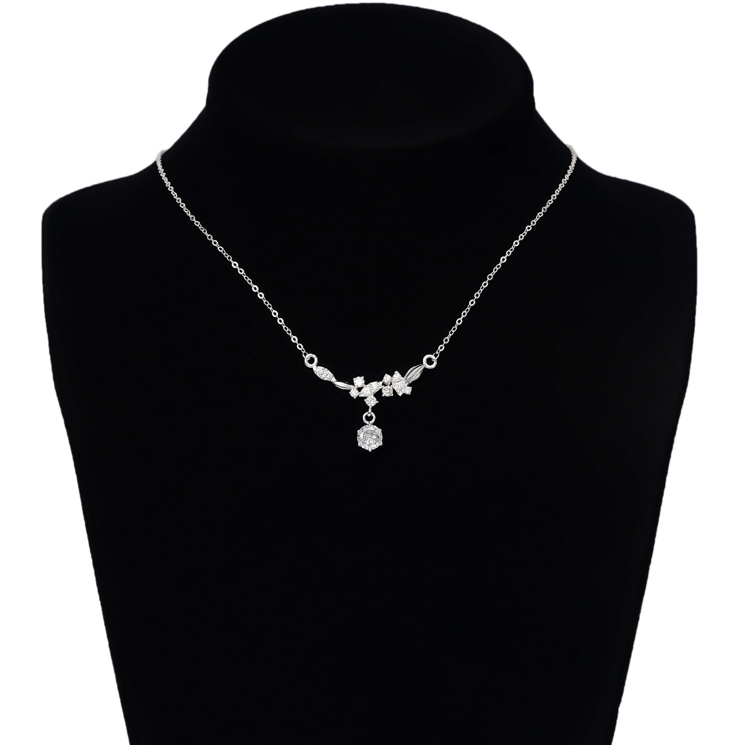 Hermes Flower Necklace, 925 Sterling Silver Necklace