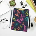 thumbnail image 7 of FMSHPON Color Butterflies on Black Background Clipboard Hardboard Wood Nursing Clip Board and Pull for Standard A4 Letter 13x9 inches, 7 of 7