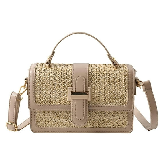 Top Handle Straw Crossbody Bags for Women Summer Straw Purses Woven Straw Crossbody Handbags Clutch Beach Bag for Women Vacation