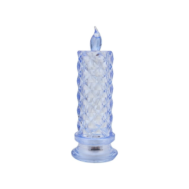 Led Night Lightflameless Candle Rose Pattern Refraction Projection Led Electronic Candle Atmospheric Night Light Table Decoration Imitation Crystal Lamp Marriage Proposal