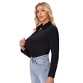 thumbnail image 3 of Camisas con botones Siliteelon para mujer de manga larga, color negro, 3 of 9