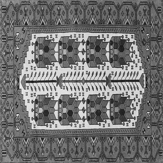 Ahgly Company Indoor Square Persian Gray Traditional Area Rugs, 7' Square