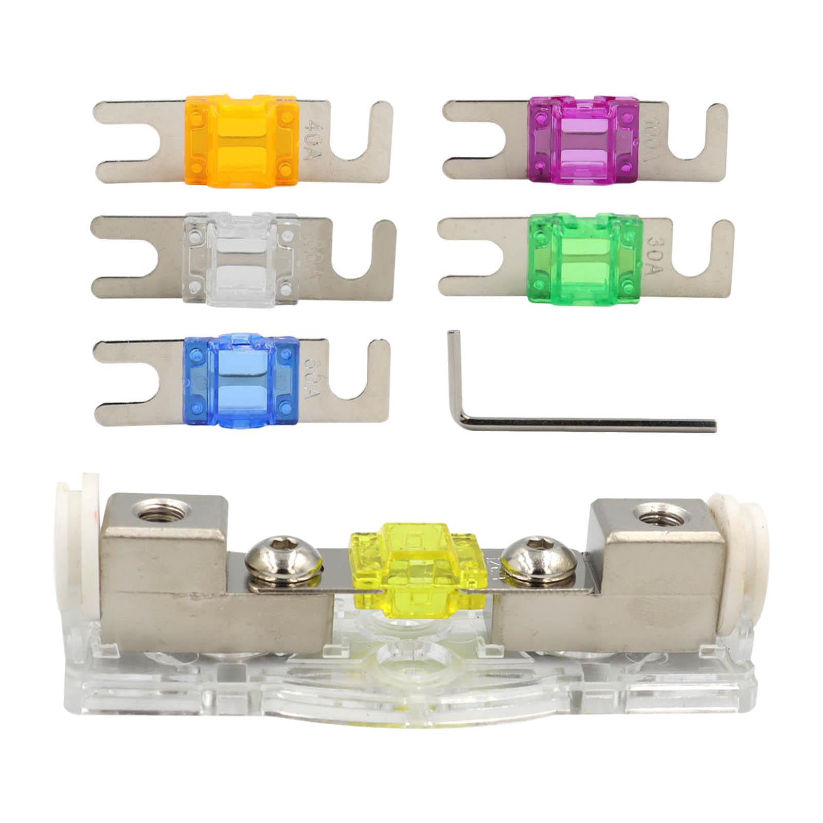 jiaping 5xMini 120A Anl Fuse Holder with Fuse Wire Inline Fuse 12-32V Fuse Pcs