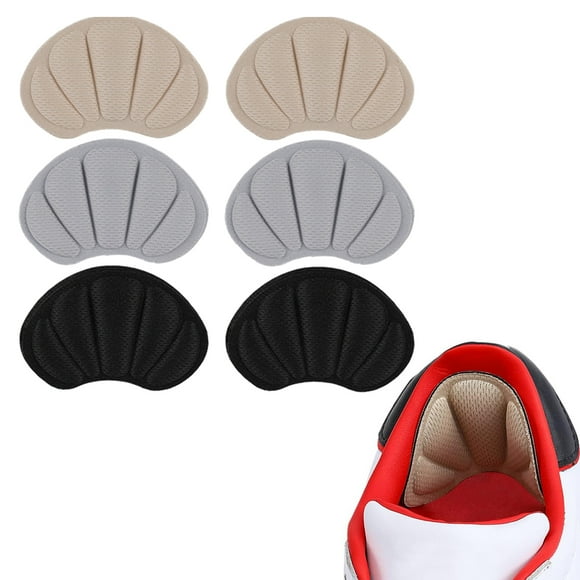 3pairs Back of Heel Cushion Inserts, Mesh Heel Grips Pads for Boots, Reusable Adhesive Heel Guards Liners
