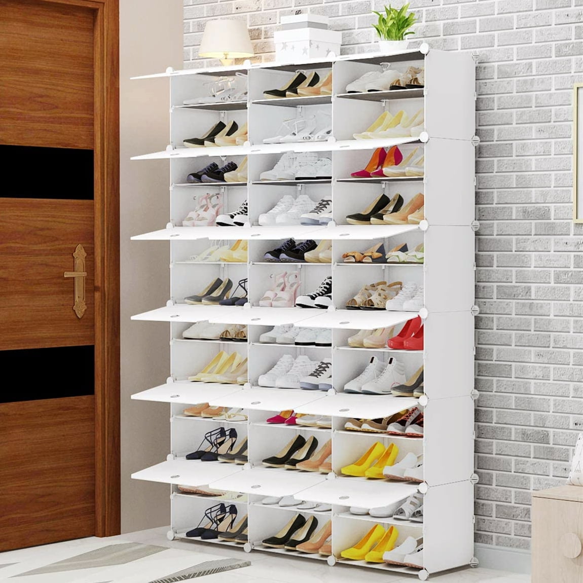 Dropship 5 Tiers Plus 3 Tiers Shoe Rack Metal Shoe Storage Shelf Free  Standing Shoe Stand 16+ Pairs Shoe Tower Unit Tall Shoe Organizer With 2  Row Hooks For Entryway Closet Garage