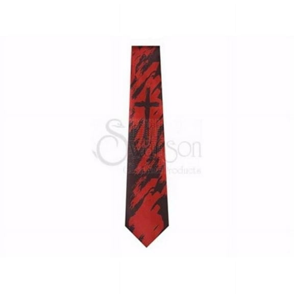 Swanson Christian Supply 80418 Cross Polyester Tie, Red