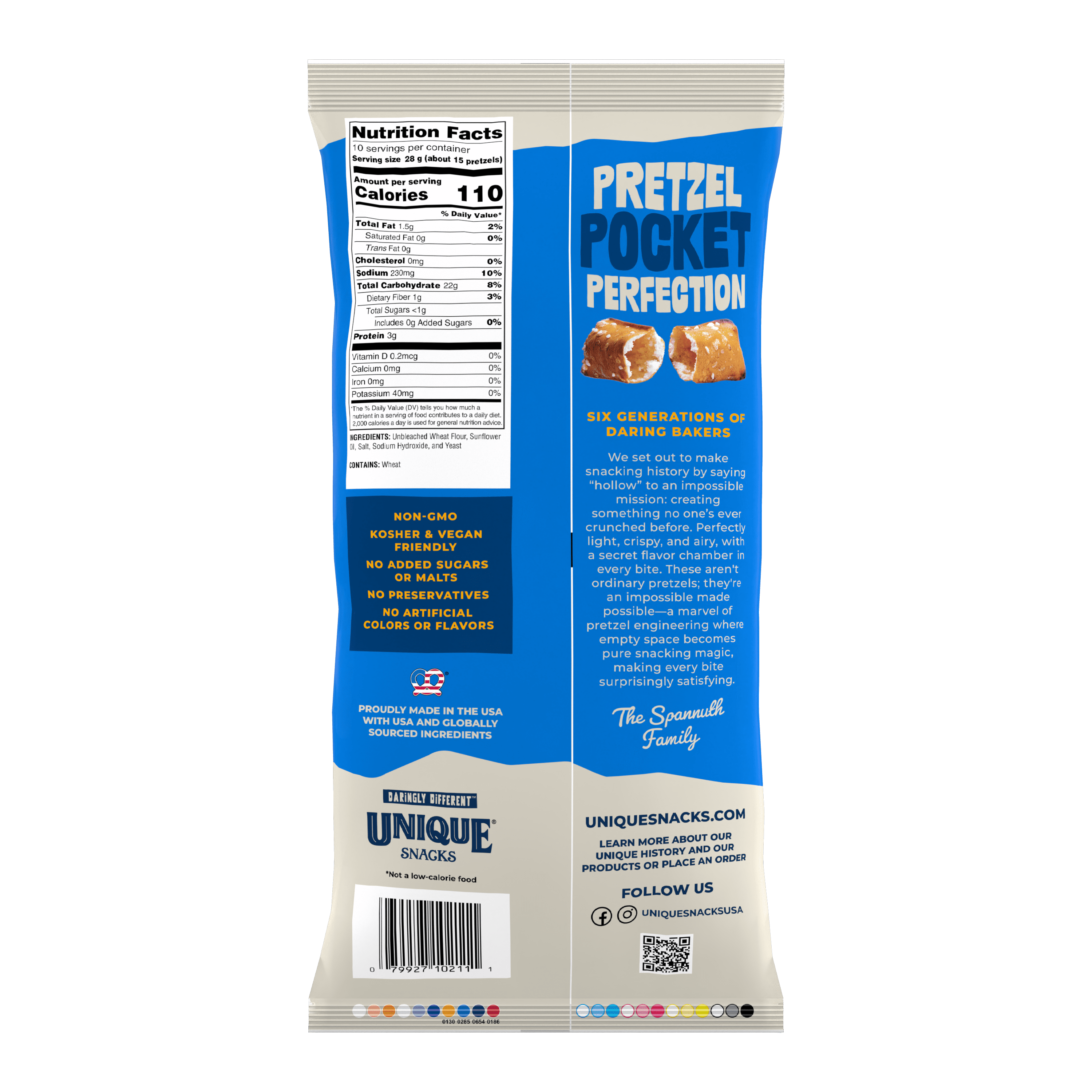Unique Snacks Pretzels Shells, Home-Style Baked, Vegan, Kosher, 10 Ounce Bags, 60 Ounces Total (Pack of 6)