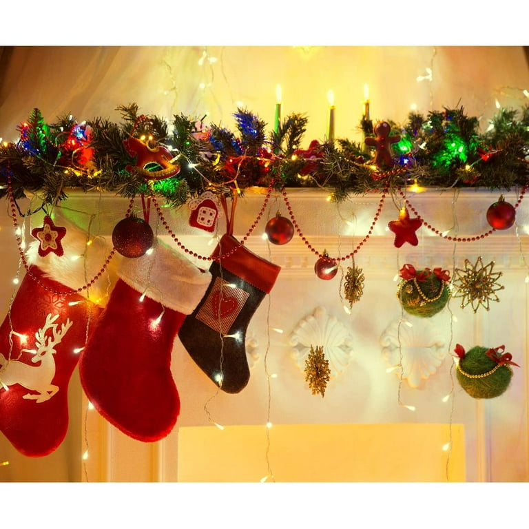 26ft Christmas Tree Beads Garland Decoration, Christmas Tree Beaded Garland  Pearl Strands Chain for Christmas Tree Decor, DIY Crafts Holiday Décor