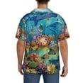 thumbnail image 3 of Sikiie Sea World Men's Wrinkle Free Untucked Cuban Shirt Business Casual Button Down Shirts Short Sleeve ShirtLarge, 3 of 5