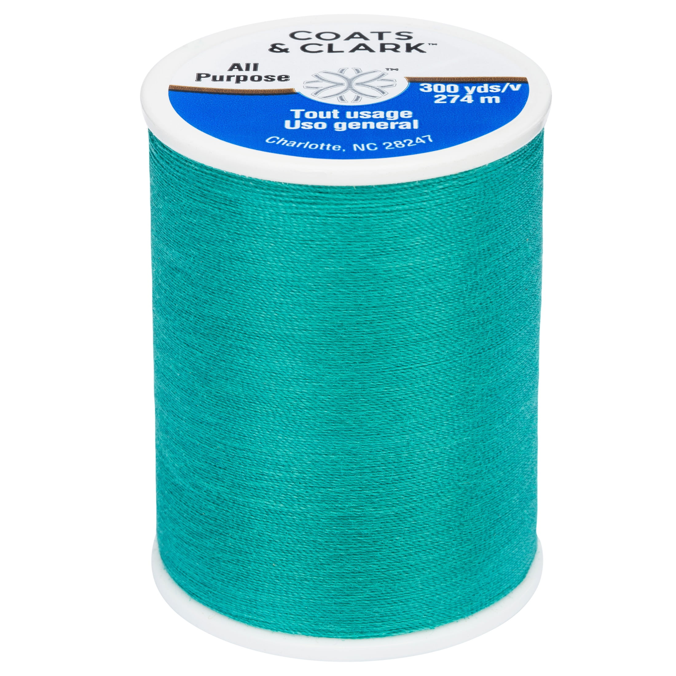 Coats & Clark All Purpose Ming Teal Polyester Thread, 300 Yards